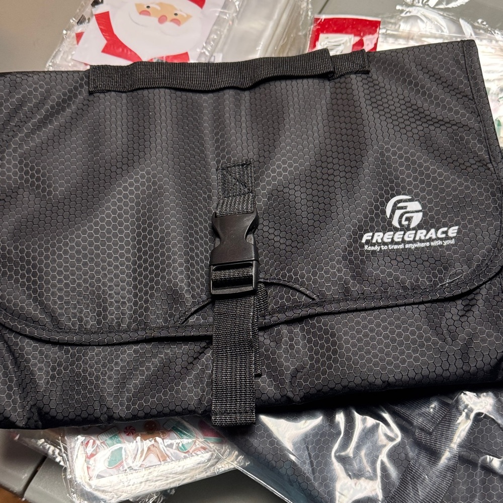 Grace Black Foldable Travel‎ Toiletry Organizer with Buckle set of 2